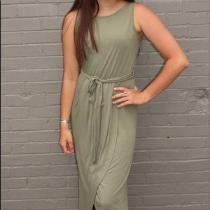 Olive Cotton Dress
